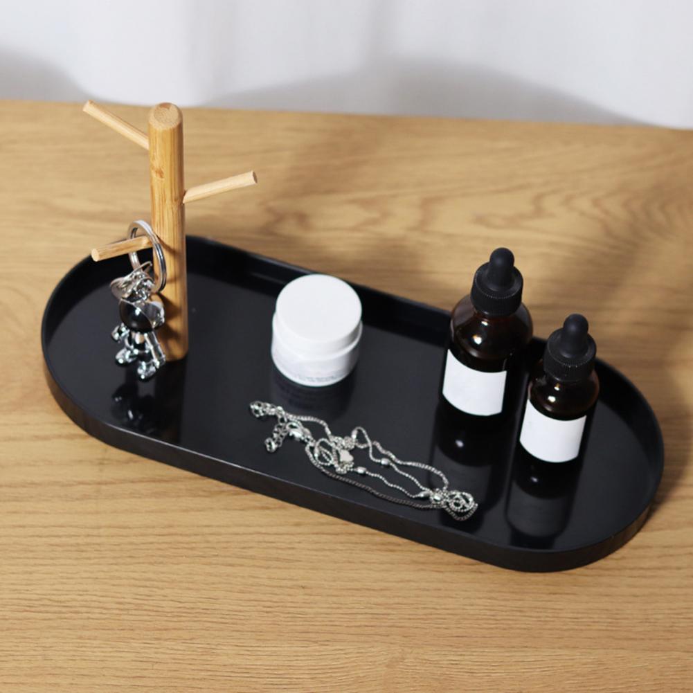 Nordic Style Leather Storage Tray with 3-Tier Hanging Key Jewelry Cosmetic Storage Box Home Decoration Bathroom Makeup Organizer