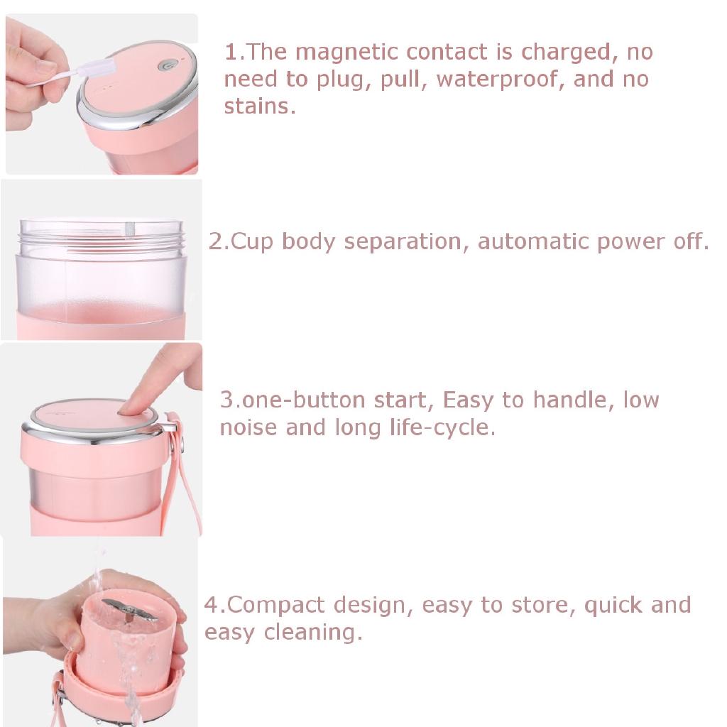 150W Portable Fruit Cup Small Blender Juicer Mixer Food Processor Magnetic Charging 30 Seconds Of Quick Juicer New