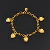 Anniyo Heart Bracelets With Bell for Women School Girls Gold Color Wedding Charm Bangle Jewelry Girlfriend/Mother's  #007507