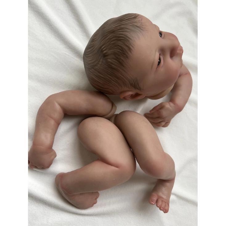 19 Inch Levi Awake Reborn Baby Doll Part NPK Lifelike 3D Painted with Visible Veins Includes Cloth Body