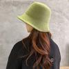 Solid Color Large Brim Wool Bucket Hat Autumn and Winter Plain Retro Washbasin Hat Knitted Bucket Hat