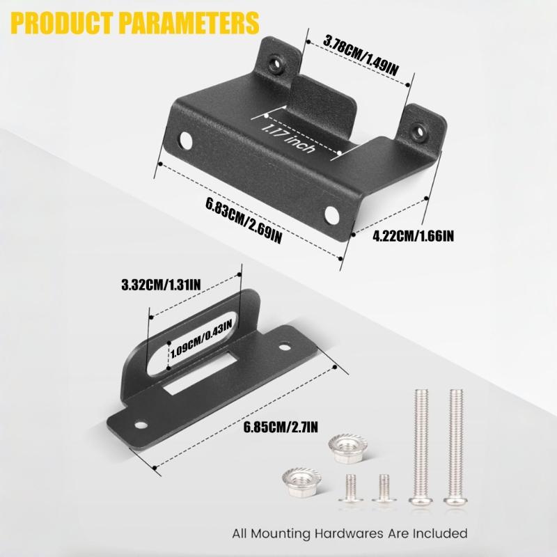Universal 4 Pin Flat Trailer Connector Mounting Bracket Heavy Duty Iron Construction Harness Mount for Various Trucks