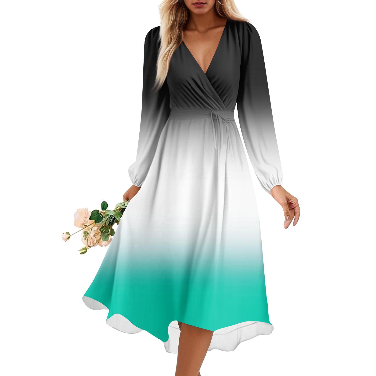 

Женское летнее свободное платье с V-образным вырезом, Элегантное платье XL белый