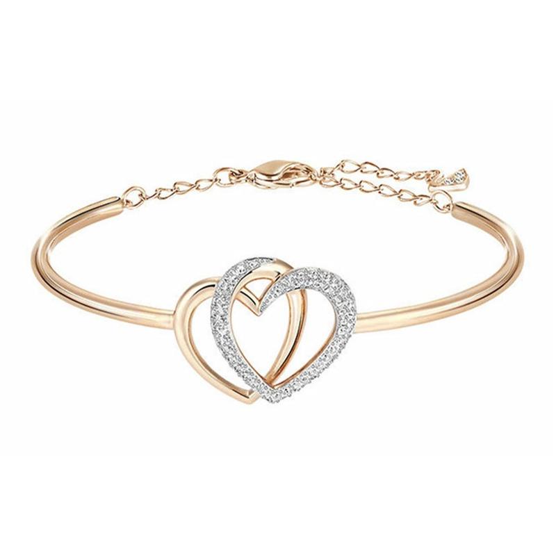 Swarovski Dear Double Heart Bracelet Women s Rose Gold 5194838 золотой