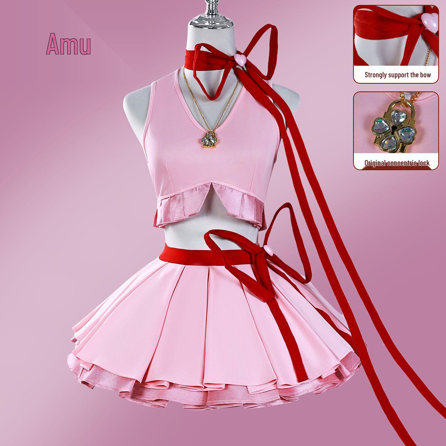 

Косплей Beishui Sweetheart Hinamori Amu Красный Боевой Костюм с Сердцем для Женщин XXXL