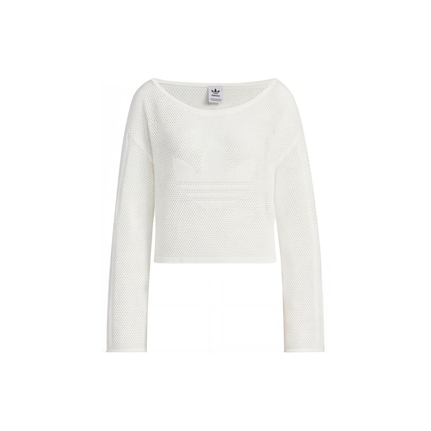 (WMNS) adidas Summer Knit Sheer Long Sleeve Top Asia Sizing White Women s JI7043 L
