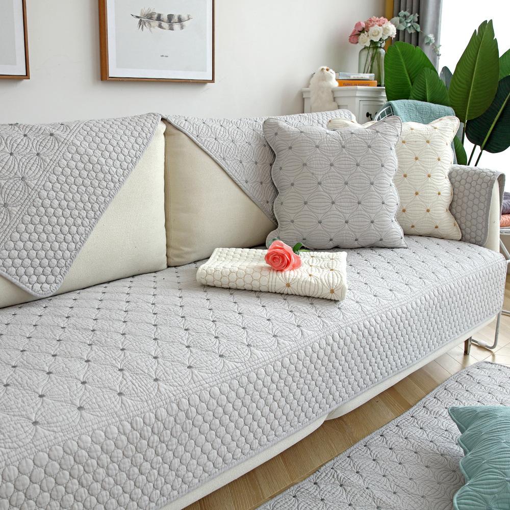 

Универсальная двусторонняя хлопковая диванная подушка Four Seasons, чехол для дивана из чистой хлопчатобумажной ткани, дышащее пыленепроницаемое диванное полотенце 70x150cm 1pcs