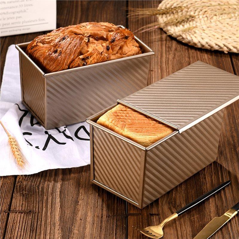 A25F-Bread Baking Tray Rectangular Bread Mold With Cover Non-Stick Toast Box With Lid Steel Kitchen Accessory Cake Toast