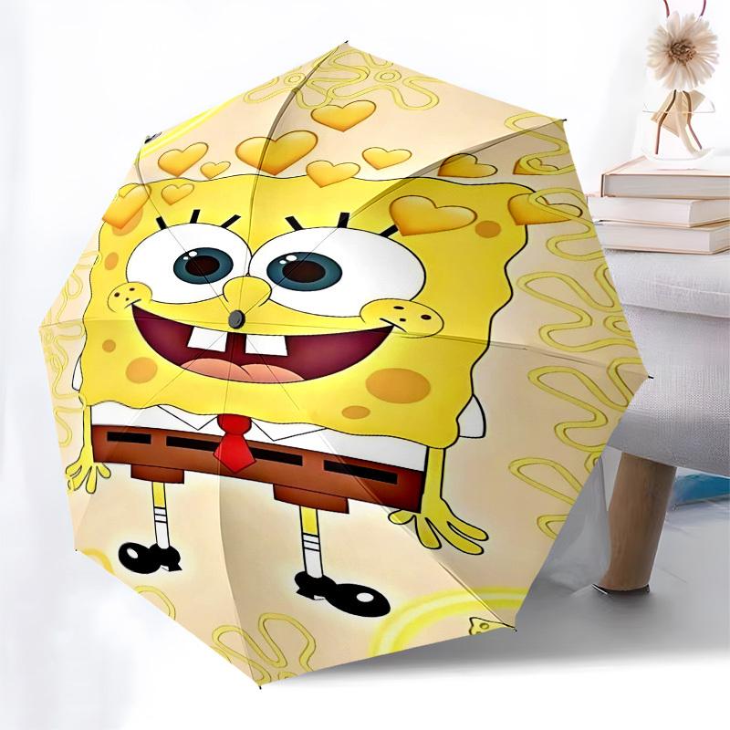 1pc SpongeBob SquarePantsOpen/Close Umbrella-Windproof, Compact Travel Umbrella, Sturdy 8-Rib Shaft, Outdoor Accessory, 1081