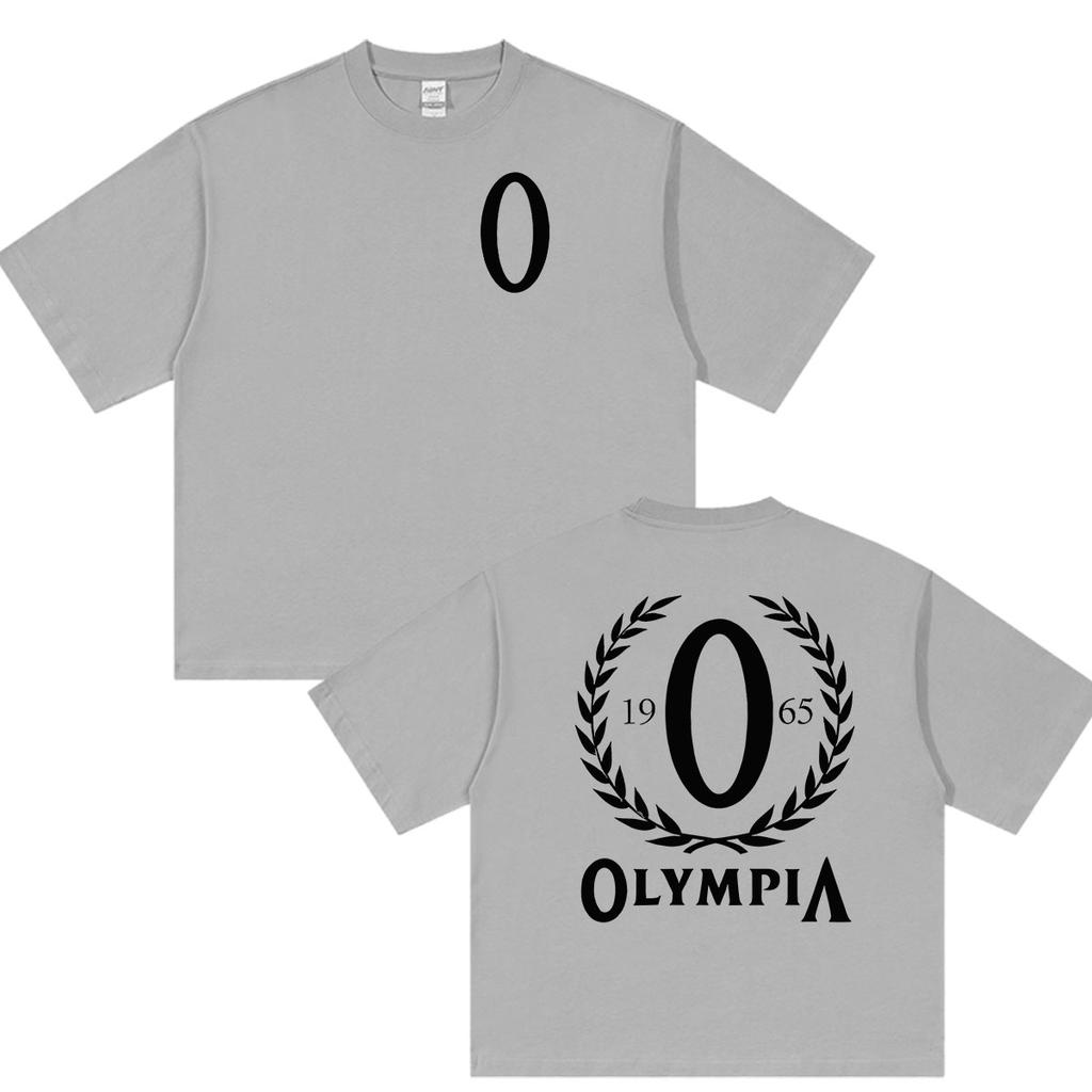 Olympia Gym Fitness 2026 Double Sided Print Tee Shirt Unisexs Women Clothing ONeck Oversized TShirts Casual 100 Cotton Tshiurt