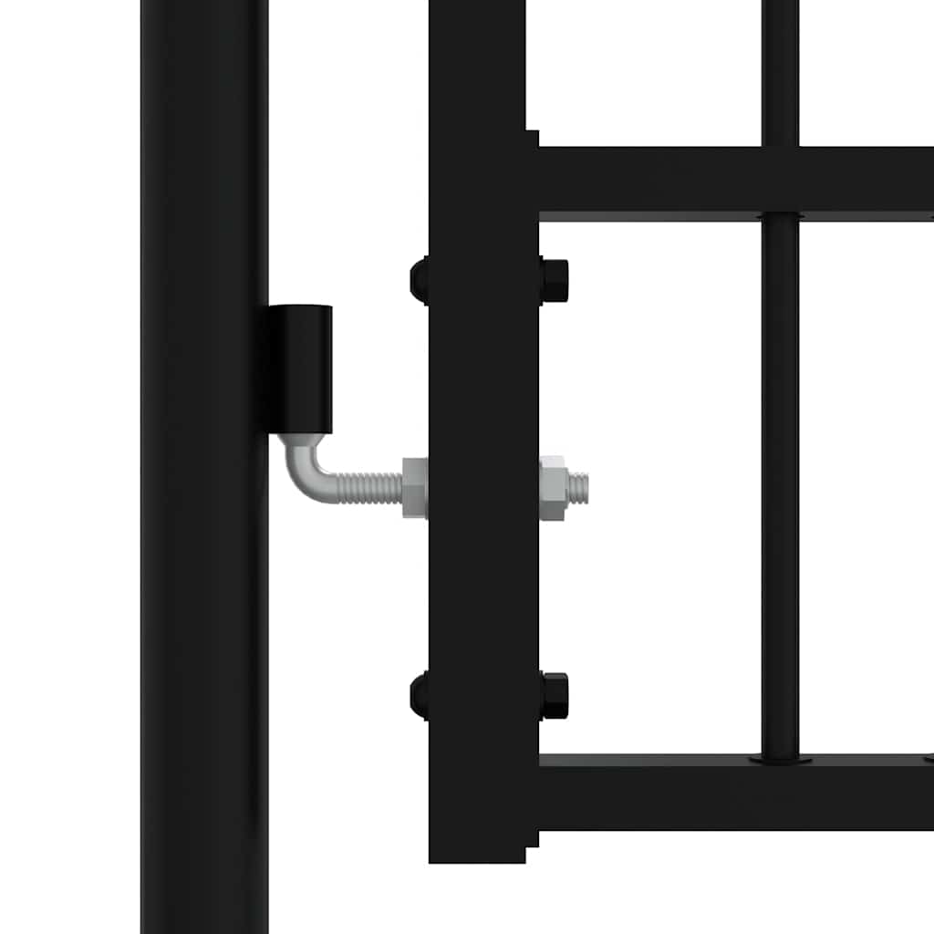 Gartentor KAMPEN mit Speerspitze Schwarz 394,5 x 172 cm Stahl