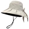 Women's Summer Panama Sun Hat with Bow UV Protection Big Brim Face Sunscreen Bucket Cap for Outdoor Activities