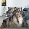 Bedding Two- Or Three-Piece Polyester Ferocious Wolf Digital Print