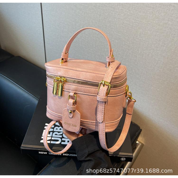 Retro box portable bucket bag women's 2025 new fashion and leisure high-end single shoulder messenger bag hand bag tide