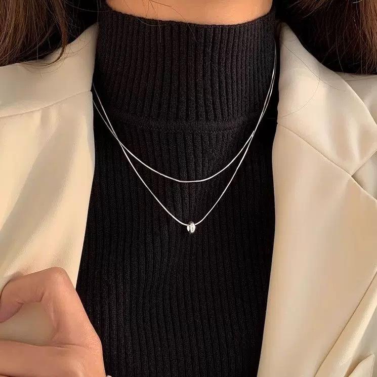 Minimalist Double-Layer Snake Chain Necklace for Women - Elegant & Versatile Choker