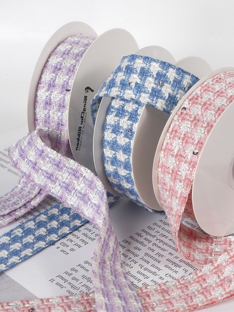 Silk Lattice Fabric Ribbon for DIY Gift Packaging & Hair Accessories