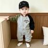 Baby Color Block Long Sleeve Baseball Romper Infant Casual One Piece Climbing Clothes