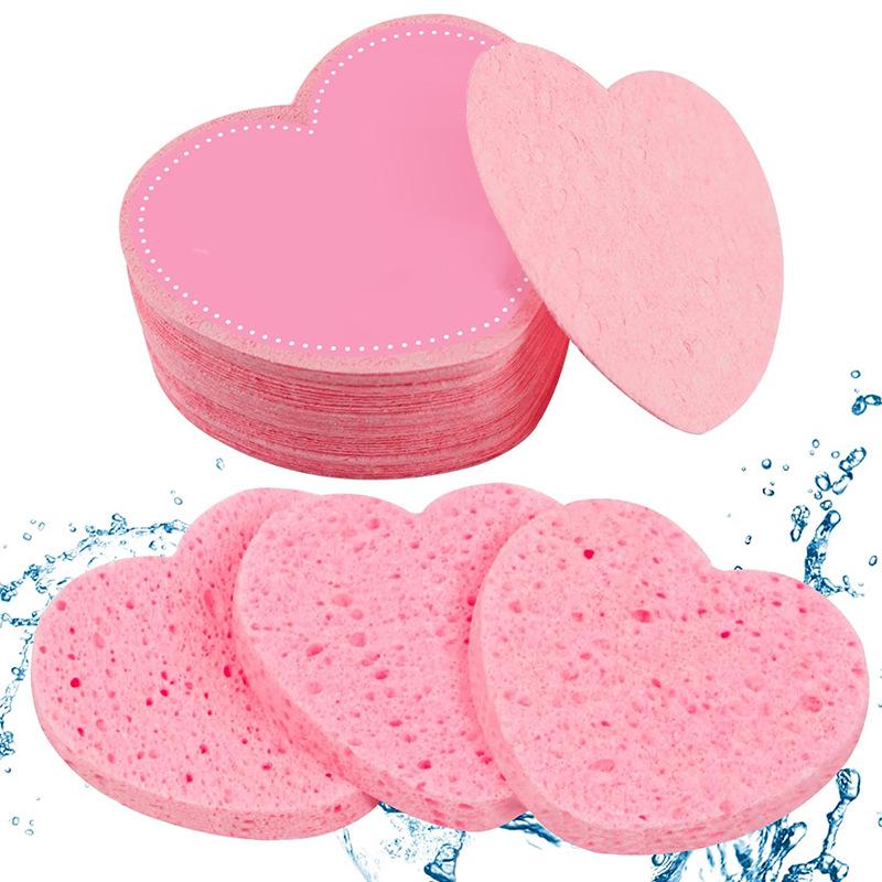 Soft Compressed Wood Pulp Cotton Face Sponge – Gentle on Skin 60x70x0.8mm, 1 piece