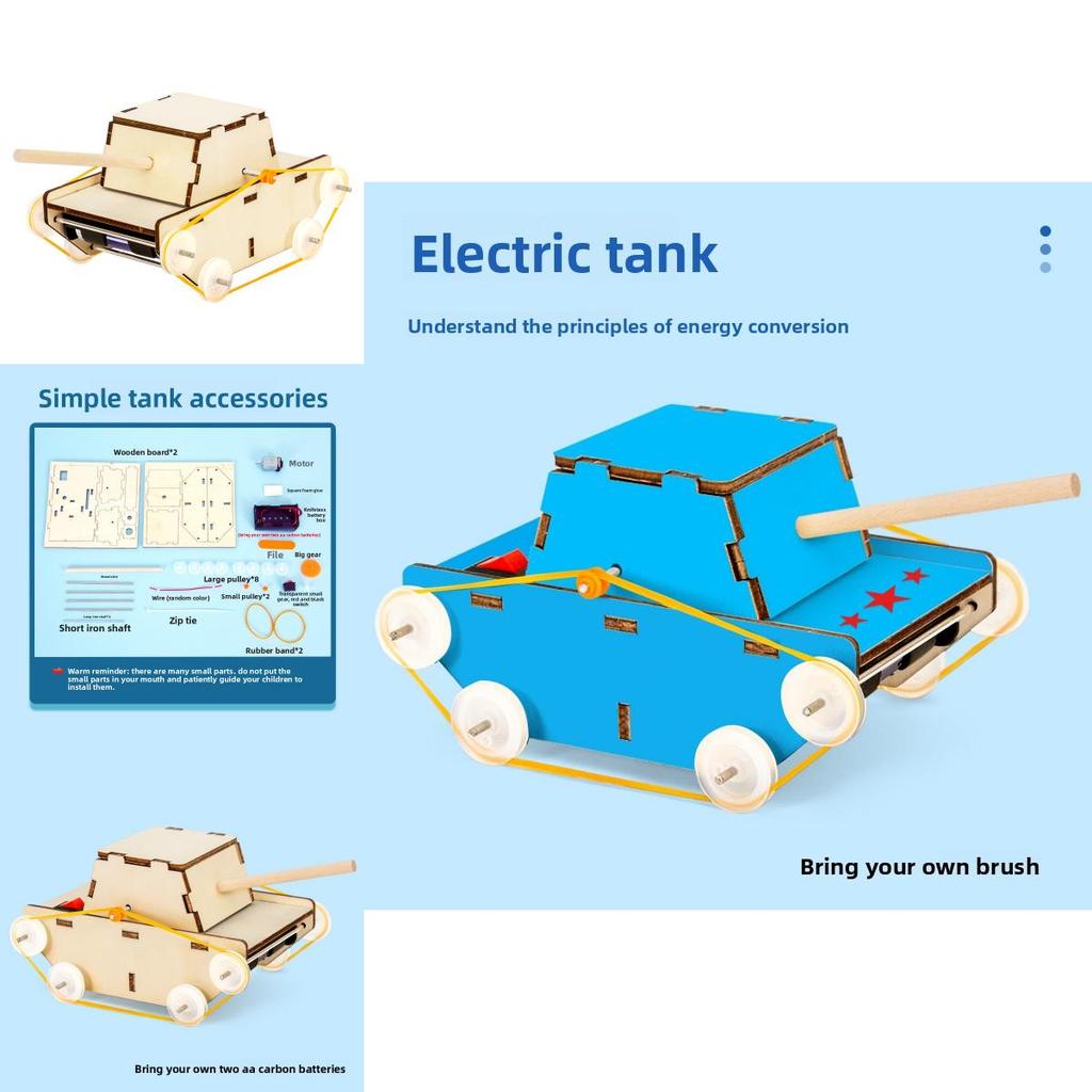 Stem Science Experiment Diy Electric Tank Model Educational Toy For Kids