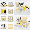Emulation Silk Satin Geometric Pillowcase Yellow Black Cushions Cover Modern Nordic Simple Silky Throw Pillows Decorative Sofa