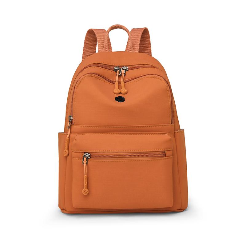 Women's Nylon Backpack Lightweight Solid Color Student Schoolbag