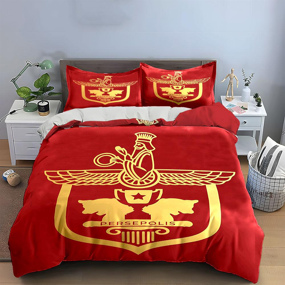 Rotes Persepolis Logo Bettwäscheset Bettwäsche Bettbezug Set Bettbezug Kissenbezüge (1 * Bettbezug 2 * Kissenbezüge, ohne Bettdecke)
