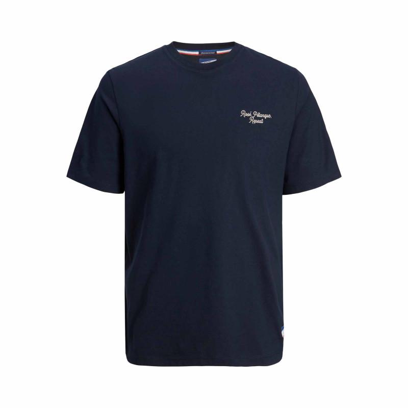 

Мужская хлопковая футболка с короткими рукавами и круглым вырезом с надписью JACK & JONES