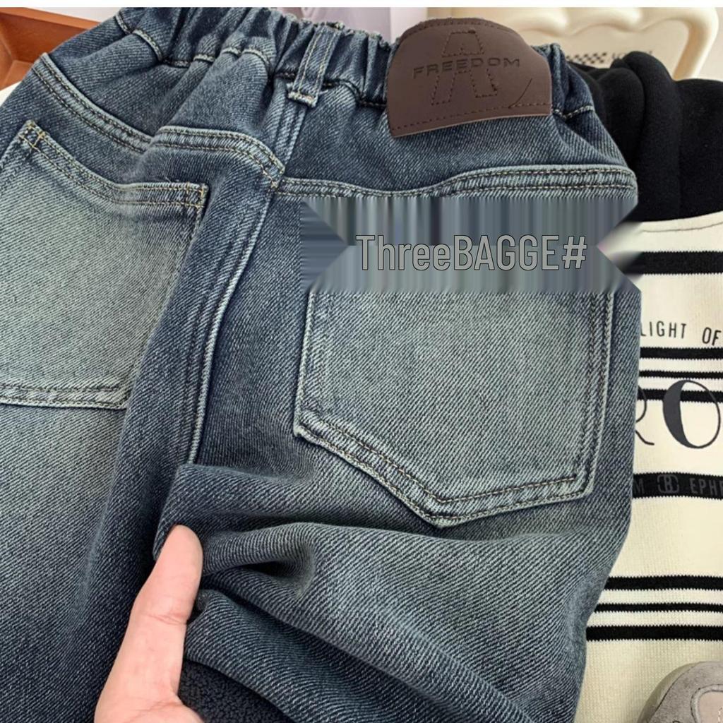 Boys' Winter 2025 Korean-Style Fleece-Lined Jeans: Cool & Stylish Toddler Pants