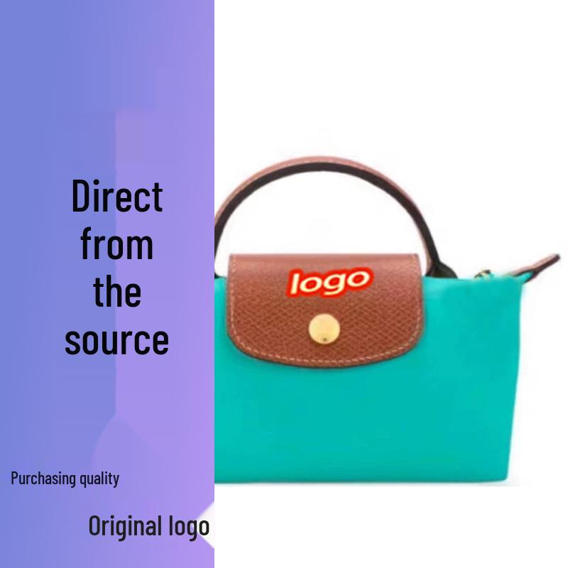 Dragon Inlaid Nylon Dumpling Shoulder Bag with Mobile Pocket