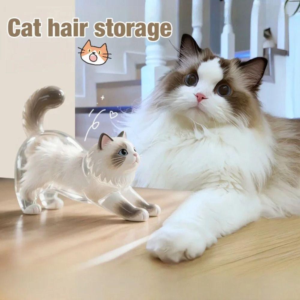 Animal Shaped Cat Hair Acrylic Keychain Handmade Dog Fur Storage Pendant  Small Ornaments