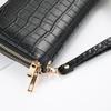 Women's Crocodile Pattern Double Zipper Clutch Wallet - 2025 European & American Fashion Style.