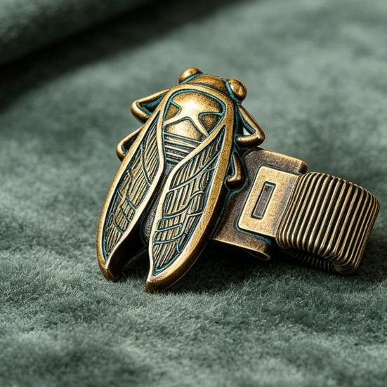 xiaobudian Vintage Insect Pen Clip, Zinc Alloy Cicada Bee Butterfly Pencil Spring Loaded Holder for Notebook Journal Office School Stationery