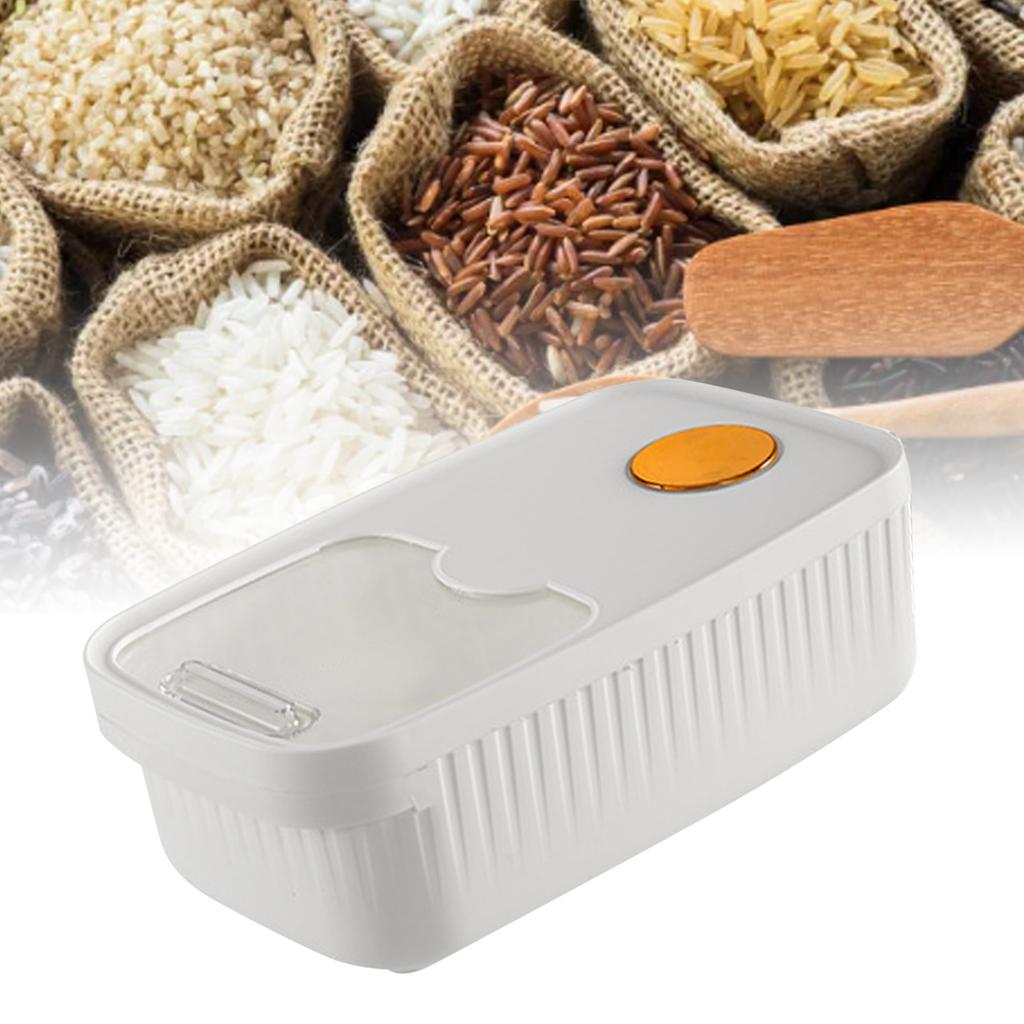 Plastová nádoba na rýži s velkou kapacitou, vzduchotěsná s víkem, zásobník na rýži pro obilí, cereálie, mouky, bílá 5 kg