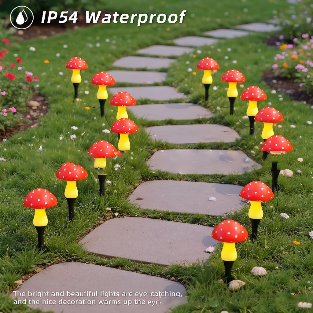 Solar Mushroom String Lights: Outdoor Garden Decorative LED for Christmas & Holidays