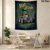 Rat Fink 2D Flat Tapestry Tapestry Wallmounted Background Cloth Work Of Art Wall Decoration Background Wall Hanging Cloth