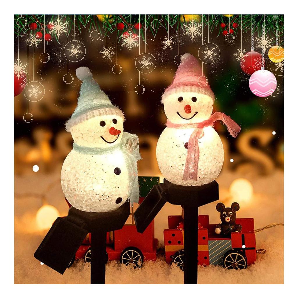 Solar Snowman Garden Light, Christmas Ornament, Outdoor Solar Light, Rechargeable Solar Powered, Waterproof, Christmas Decorative Light, Automatic