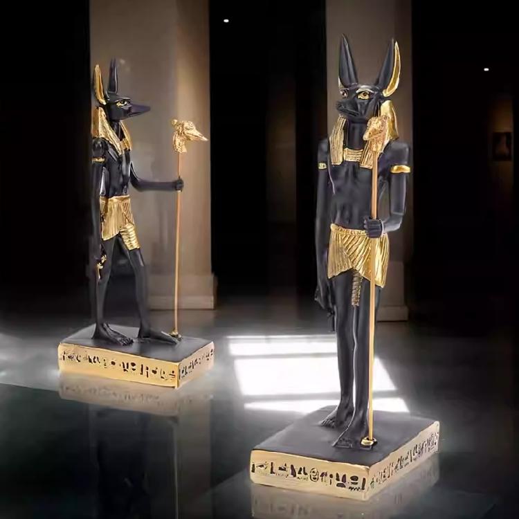 Estatua Egipcia de Anubis Coleccionables Figura Escultura de Personaje Místico Egipcio Decoraciones Modernas para el Hogar Centros de Mesa