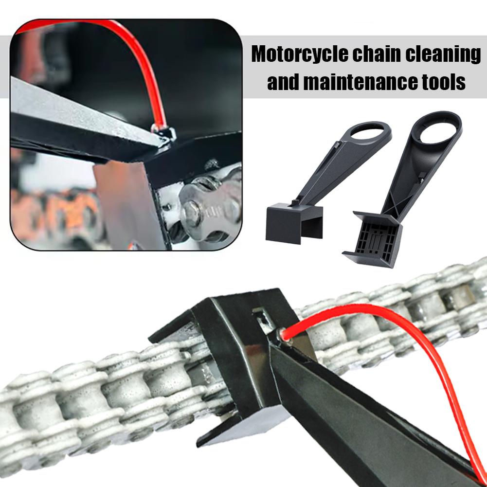 Motorcycle Chain Lube Oiler Tool Mess-Free Chain Wax Cleaner Chain Attachment Positioner Lubricant Straw Holder Applicator R7B0