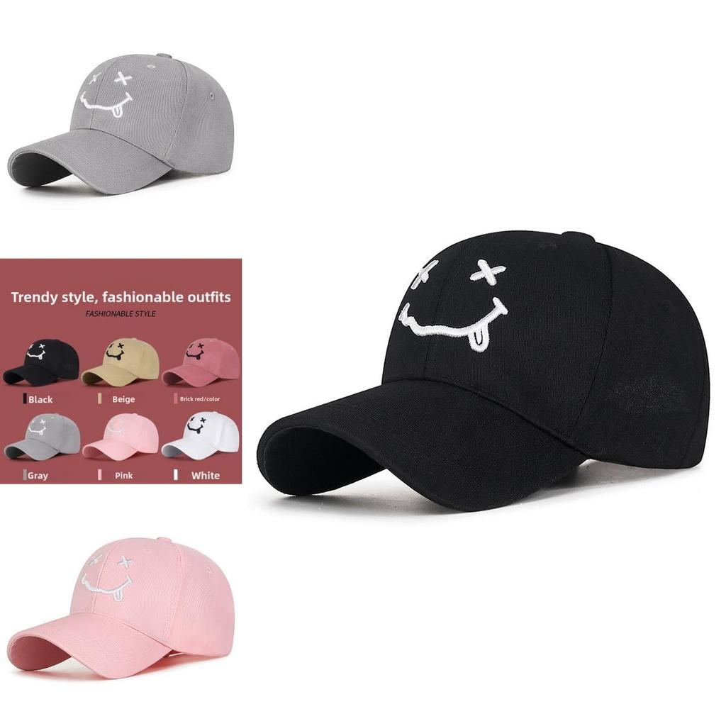 Spring Autumn Embroidered Facial Expression Baseball Cap With Sun Shade For Men Women Outdoor Sports