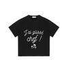 Black T Shirt with I Ai Glisse Chef Text and Parachute Design for Casual Wear