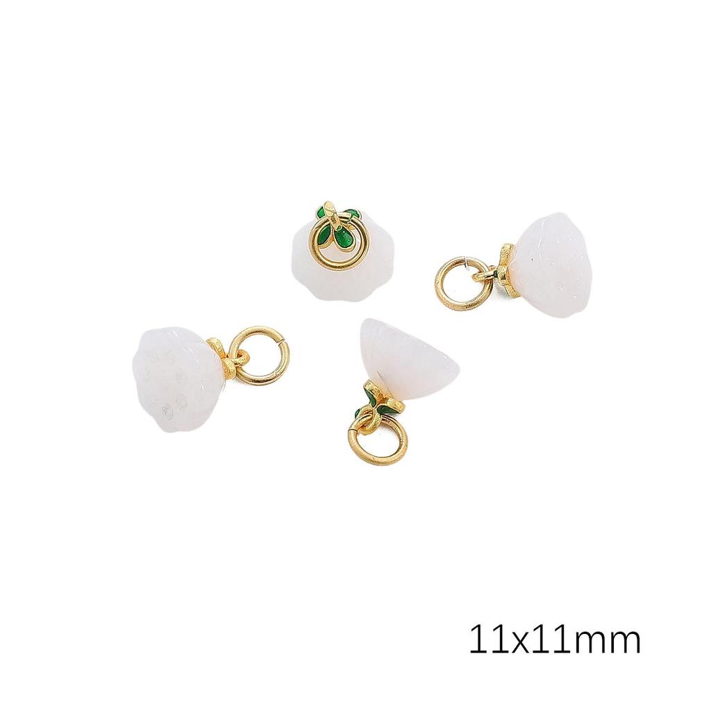 Copper Sand Inlaid Imitation Turquoise Pendant Charm Accessories For DIY Jewelry Making Bracelet Earring Necklace