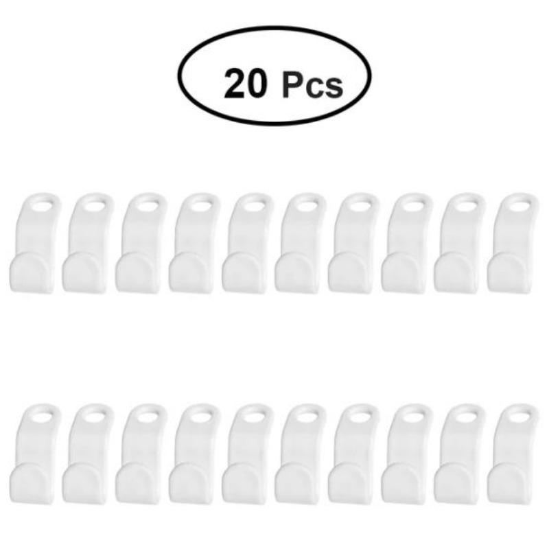 

60 шт. Мини-вешалка для одежды, крючок для соединителя гардероба, пластиковый удлинитель для пальто, держатель, экономящий место для шкафа дома White-20pcs