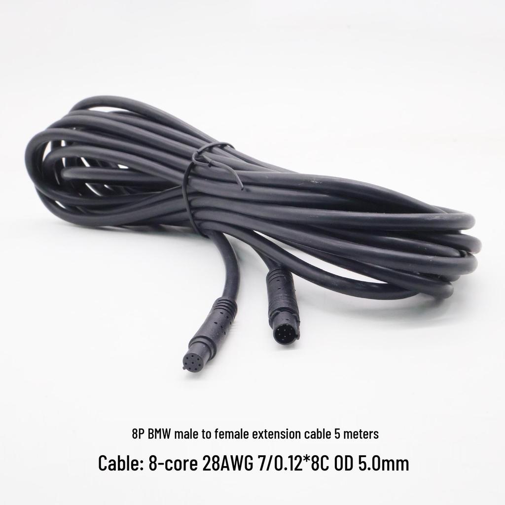 BMW Rearview Camera Extension Cable for 4-pin, 4P5P, 6P, 8-hole Male/Female Connections.