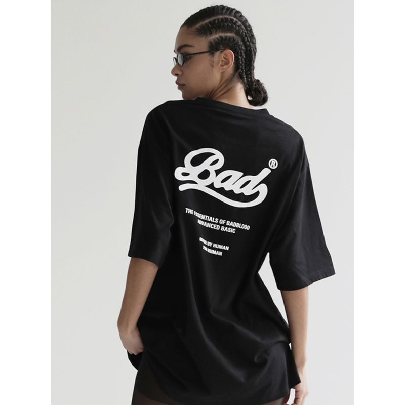 Badblood South korea Niche Short sleeve T-shirt Women Print American Summer Oversize Casual Loose Top Fashion