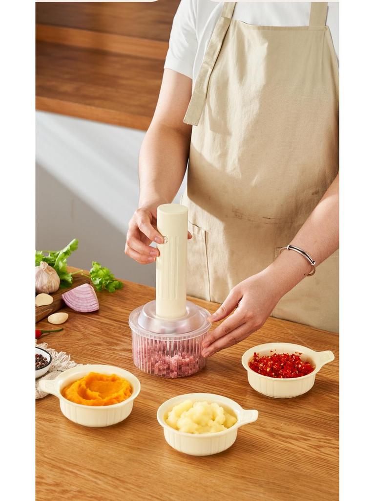 Automatic Household Meat Grinder & Garlic Masher: Small Food Processor, Seasoning Mixer, Chopper