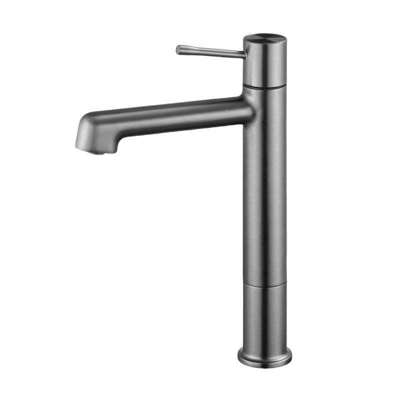 Tuqiu Bateria Umywalkowa Mosiężna Obrotowa Wysoka Bateria Umywalkowa Mieszacz Zimnej i Ciepłej Wody Bateria Umywalkowa Montowana na Blacie Czarna/Chromowana Bateria