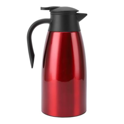 Hervidor de Agua Aislado 2L Acero Inoxidable 304 Doble Pared Vacío Térmico Dispensador de Café Hervidor para Té Hogar Borgoña