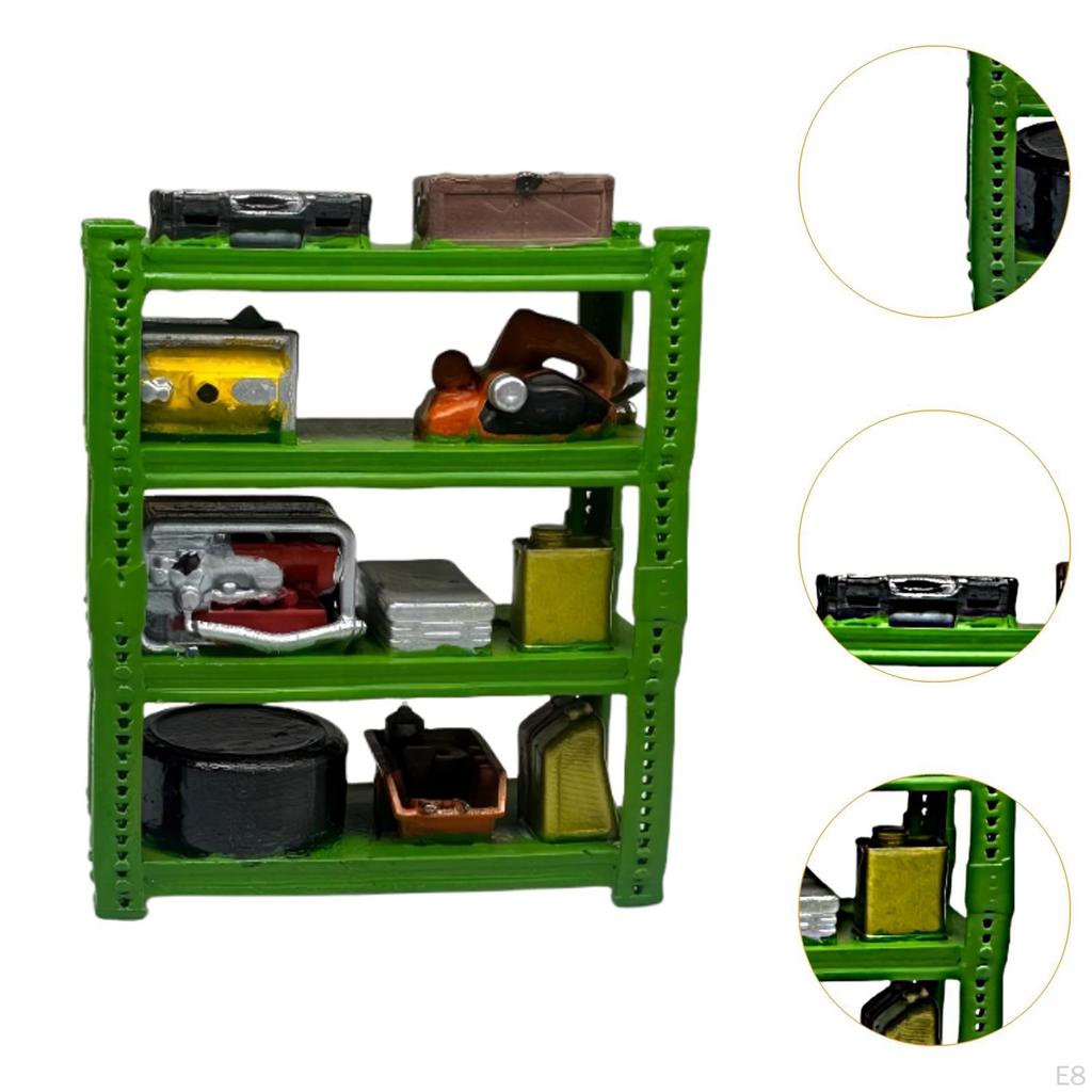 1/64 Car Garage Repair Shelves Auto Scene Architectural Buildings Accessory Props