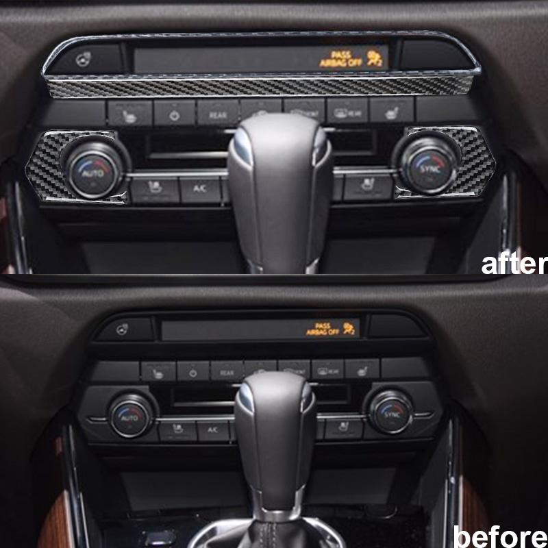 For Mazda CX-9 2016 Car Dashboard Center Console Panel Decorative Cover Trim Strips Carbon Fiber Interior Accessories Sticker