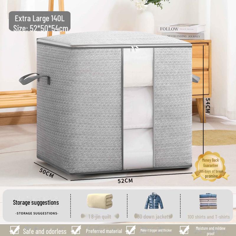Large Capacity Window Zipper Storage Bag for Clothes & Quilts